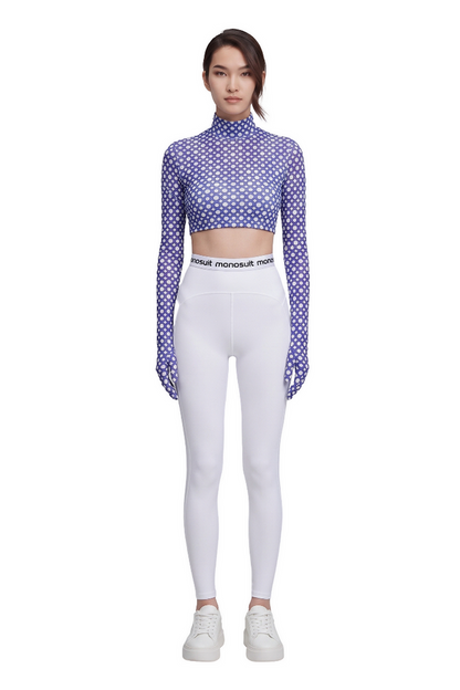 White Full-Length High-Waist Slim Fit Solid Color Summer Everyday Leggings