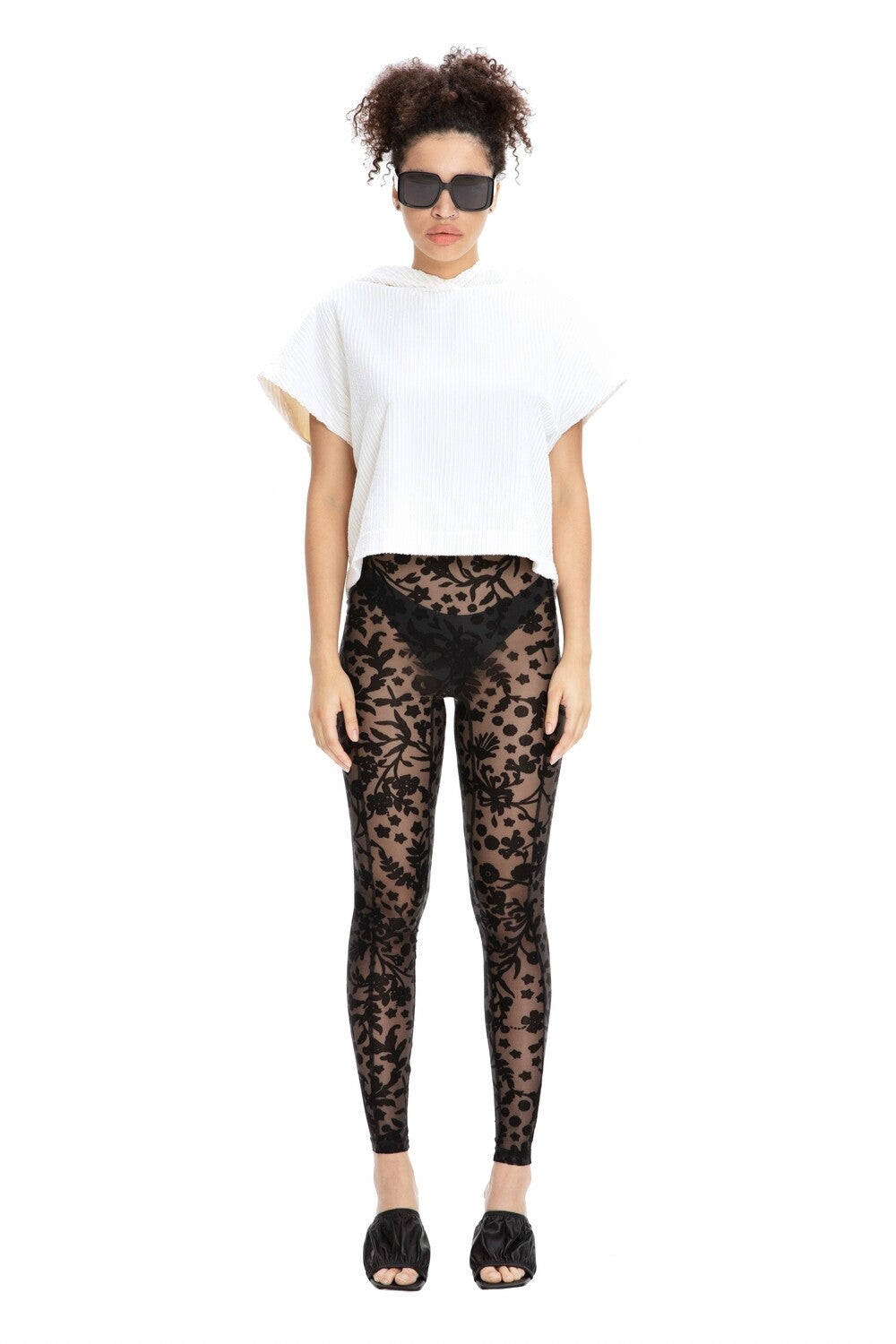 LEGGINGS FLORA black - BOTTOM