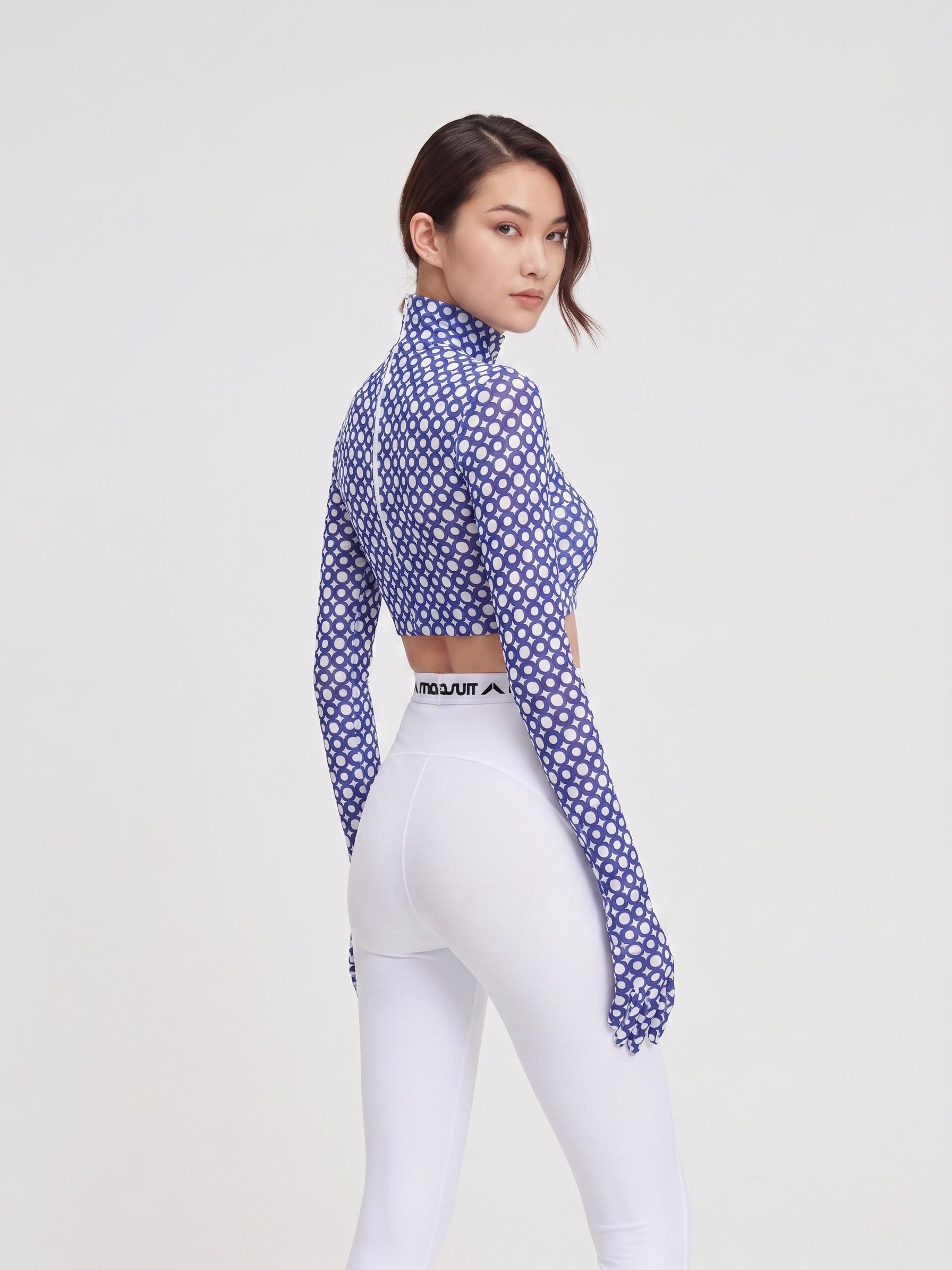 White Full-Length High-Waist Slim Fit Solid Color Summer Everyday Leggings