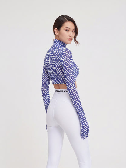 White Full-Length High-Waist Slim Fit Solid Color Summer Everyday Leggings