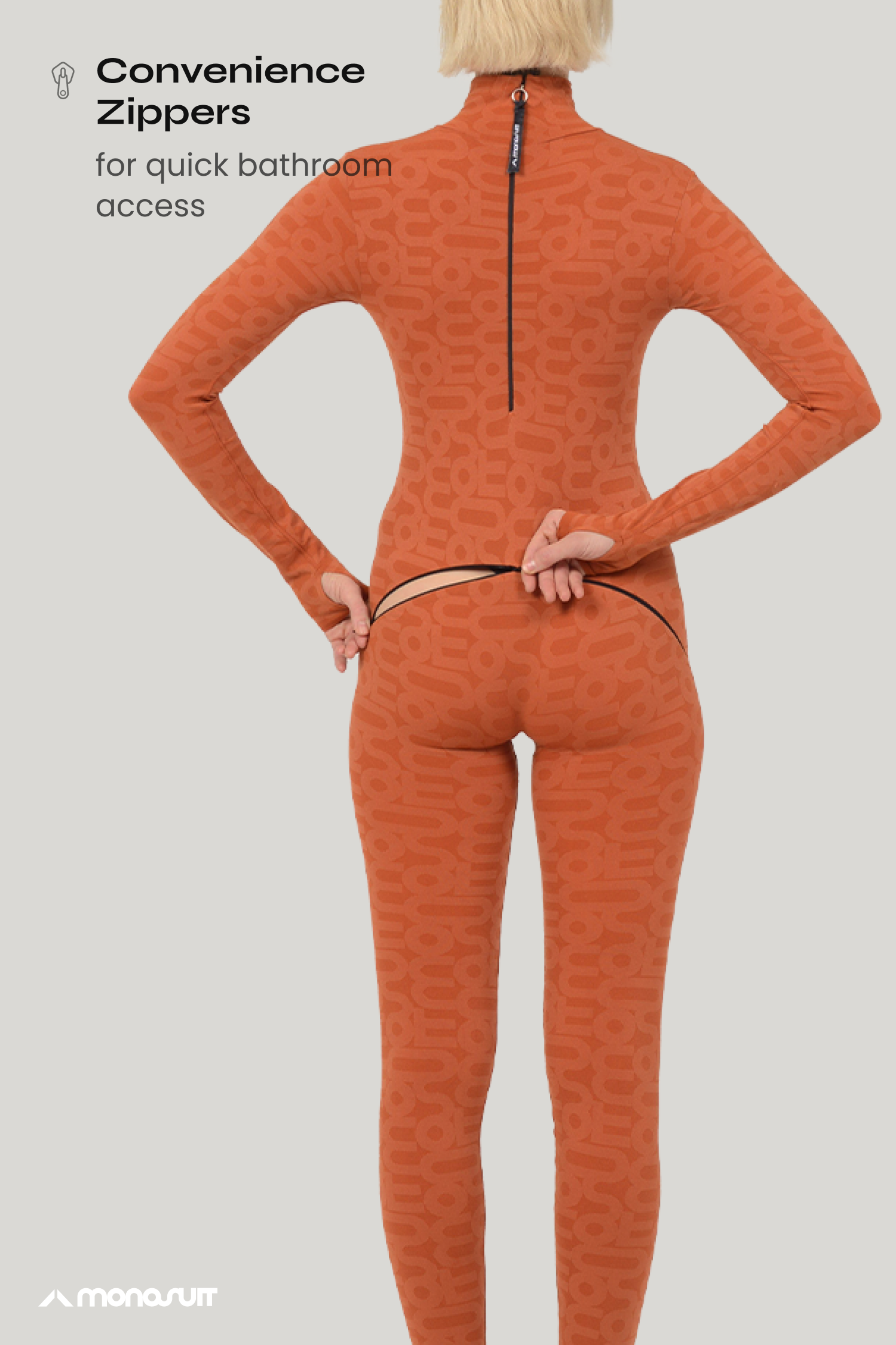 Orange Turtleneck Long Sleeve Full ECO Bodysuit - Bodysuit