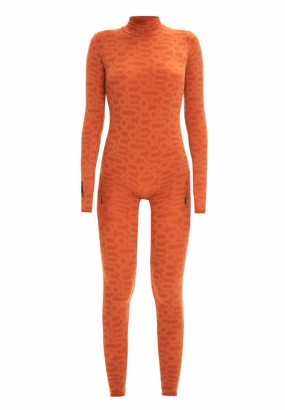 Orange Turtleneck Long Sleeve Full ECO Bodysuit - Bodysuit