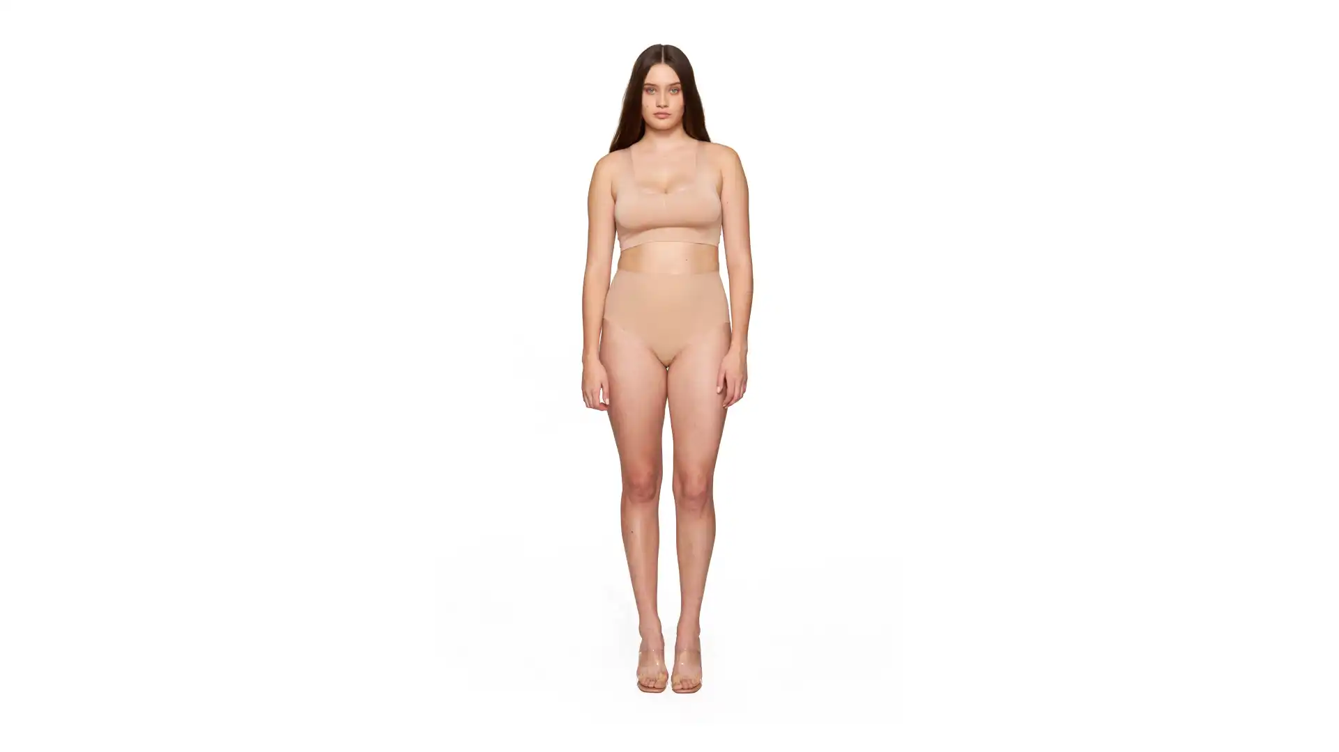 Woman in beige shapewear