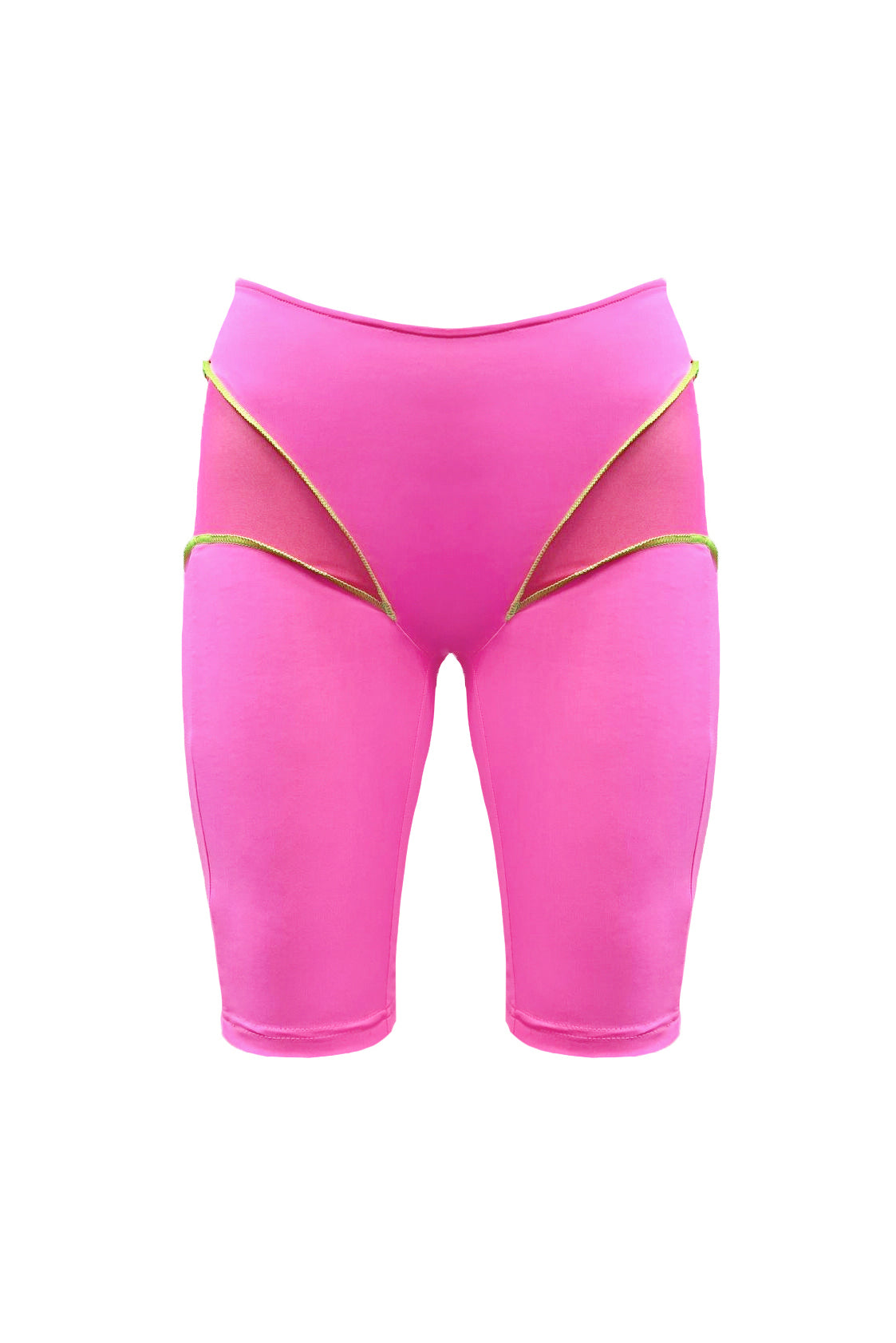 Pink High-Waist Slim Fit Bike Women’s Shorts - Shorts