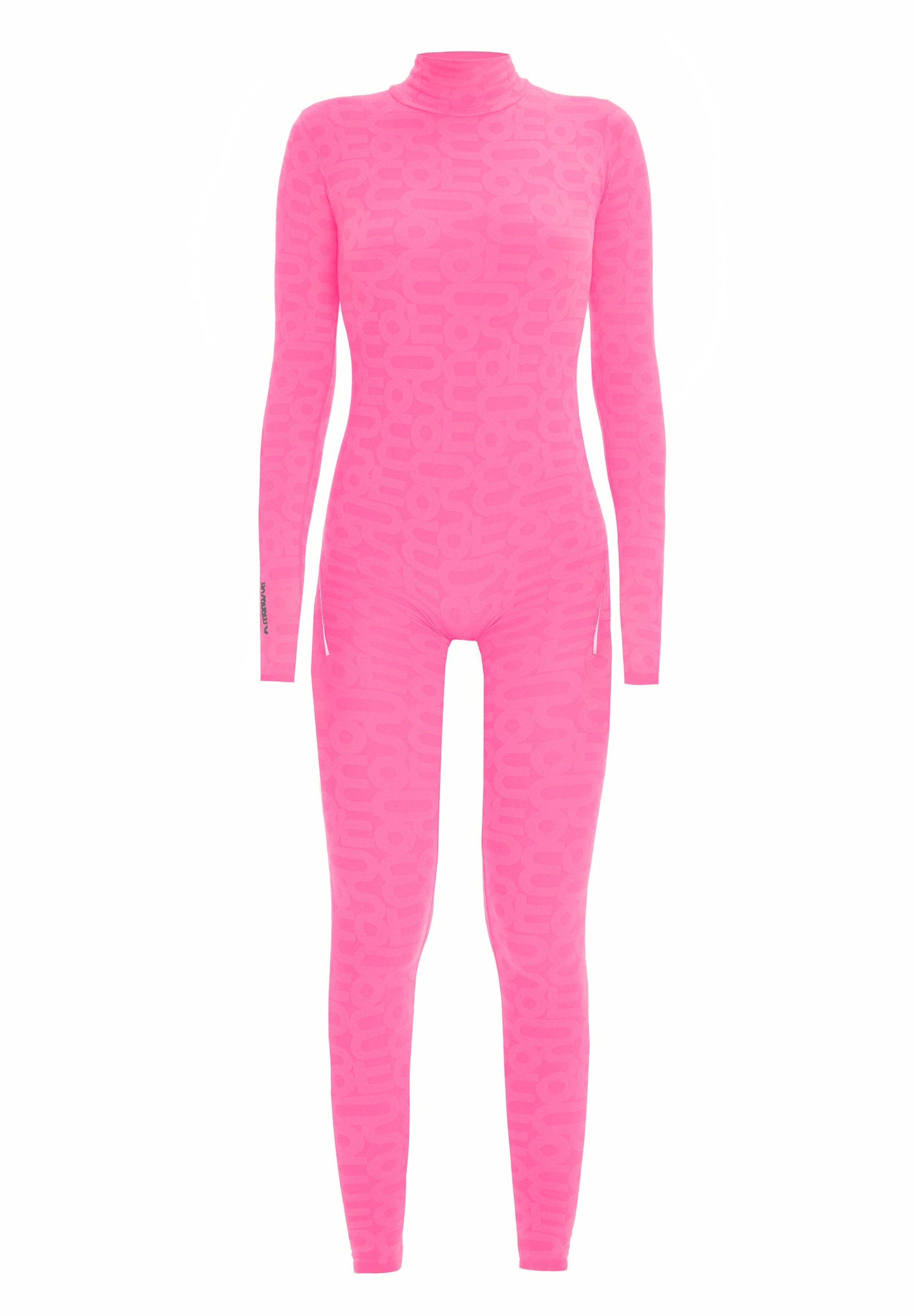 Pink Seamless Turtleneck Long Sleeve Full ECO Bodysuit - XS