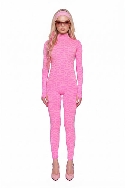 Pink Seamless Turtleneck Long Sleeve Full ECO Bodysuit