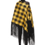 PONCHO-SKIRT WING FRINGE yellow wool - S-L / Yellow - TOP