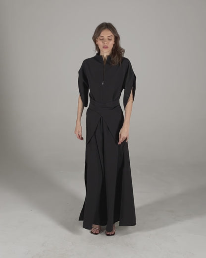 JUMPSUIT Lea Black Short Sleeves