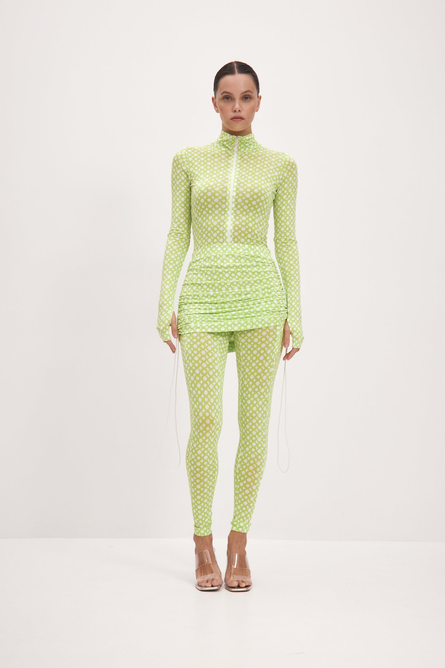 Set Lime Long Sleeve Turtleneck Full Bodysuit & Lime