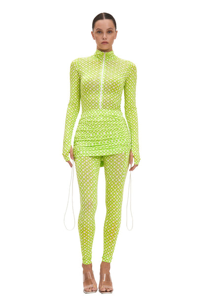 Set Lime Long Sleeve Turtleneck Full Bodysuit & Lime