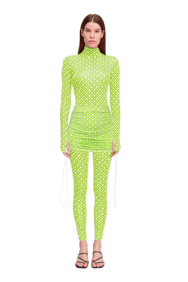 Set Lime Long Sleeve Turtleneck Full Bodysuit & Lime