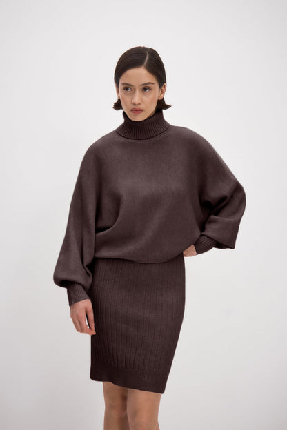 Set Sweater & Dress Stellar Harmony Brown - One Size