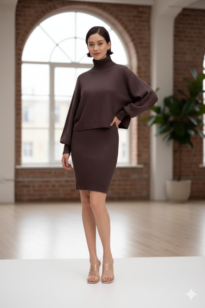 Set Sweater & Dress Stellar Harmony Brown