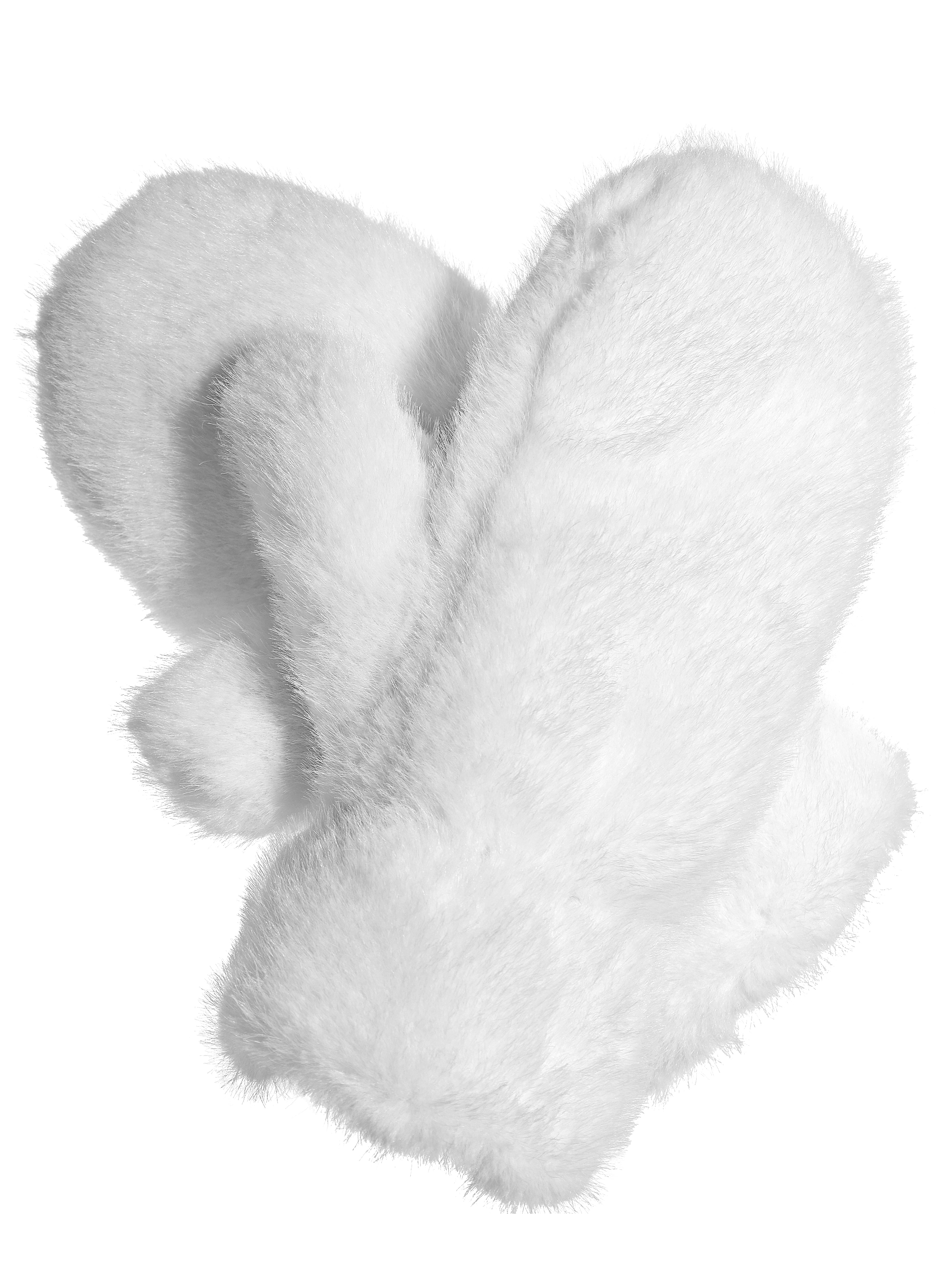 White Faux Fur Mittens - One size / White - Gloves