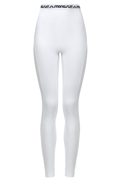 White Full-Length High-Waist Slim Fit Solid Color Summer