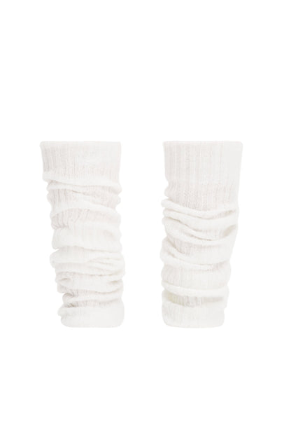 White Knitted Leg Warmers - One Size / White - Socks