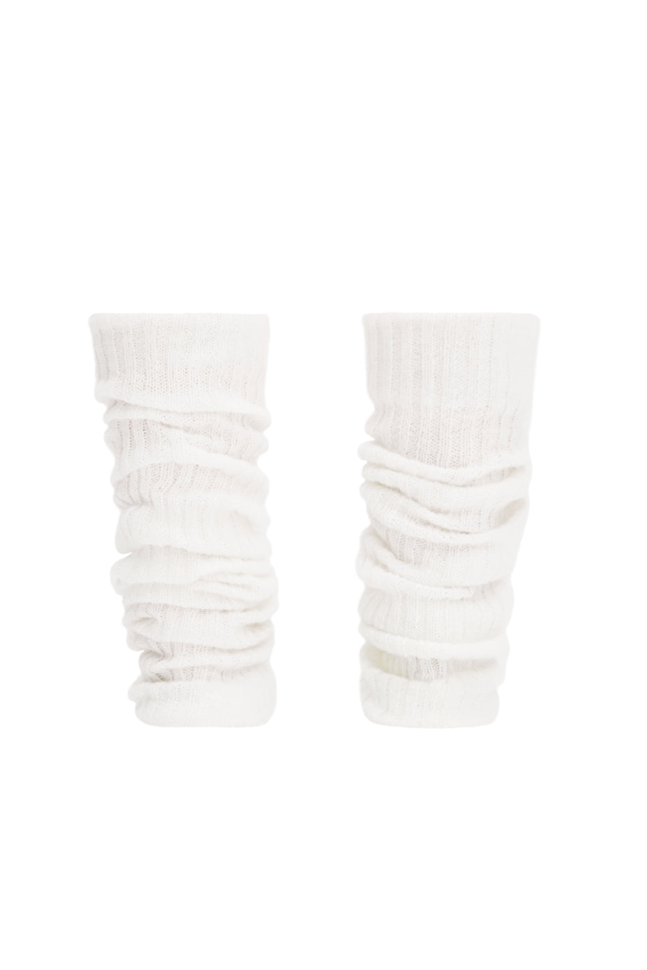 White Knitted Leg Warmers - One Size / White - Socks