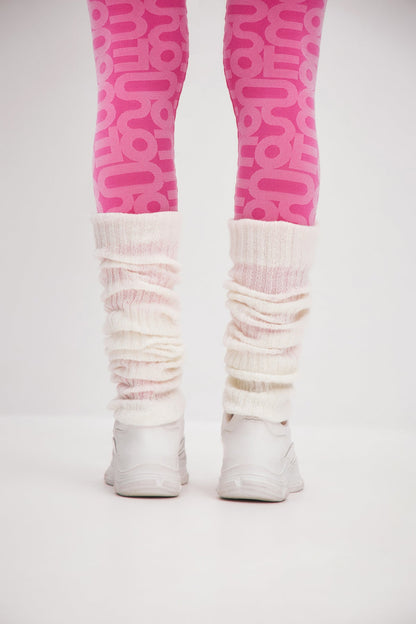 White Knitted Leg Warmers - One Size / White - Socks