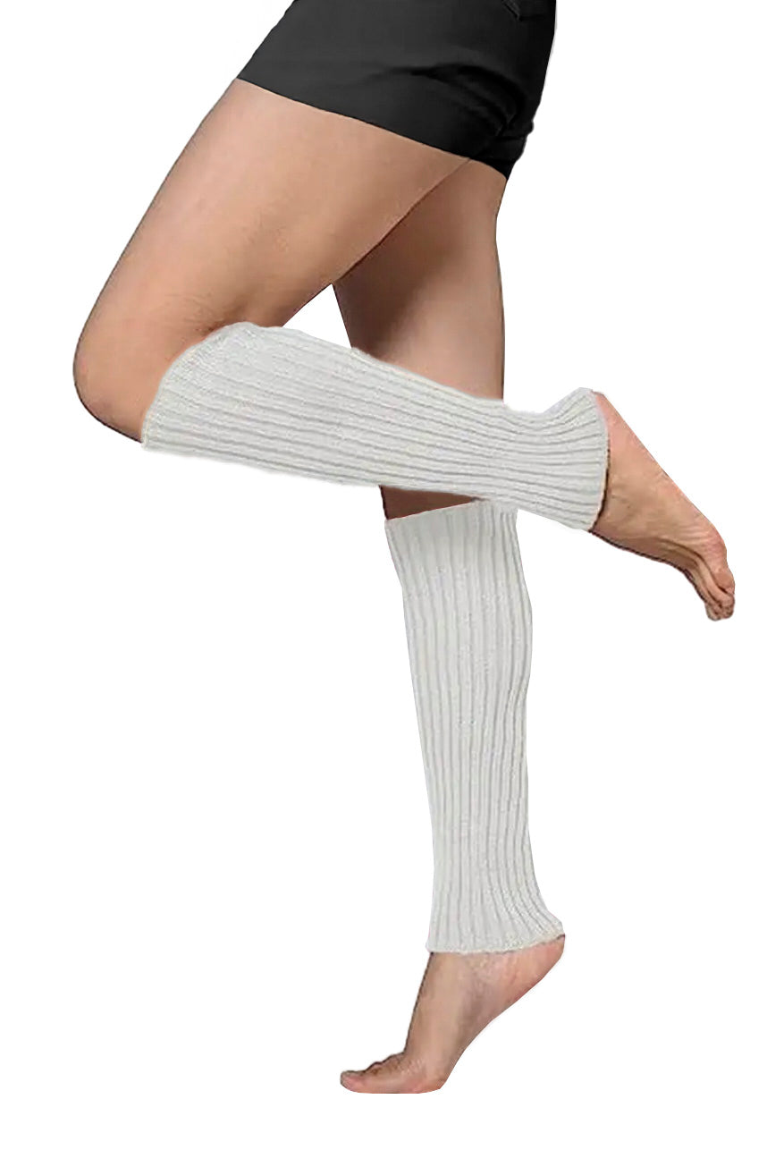 White Knitted Leg Warmers - One Size / White - Socks