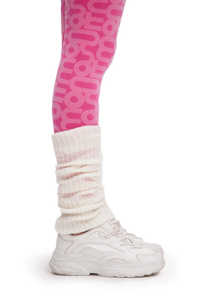 White Knitted Leg Warmers - One Size / White - Socks