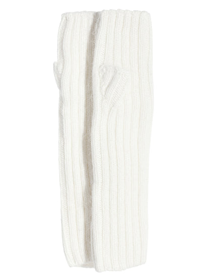 White Knitted Mittens - One size / White - Gloves