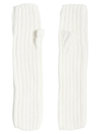 White Knitted Mittens - One size / White - Gloves