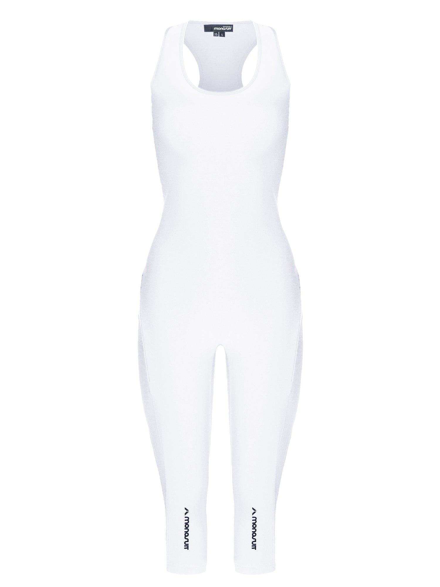 White Racerback Sleeveless Workout Bodysuit - Bodysuit