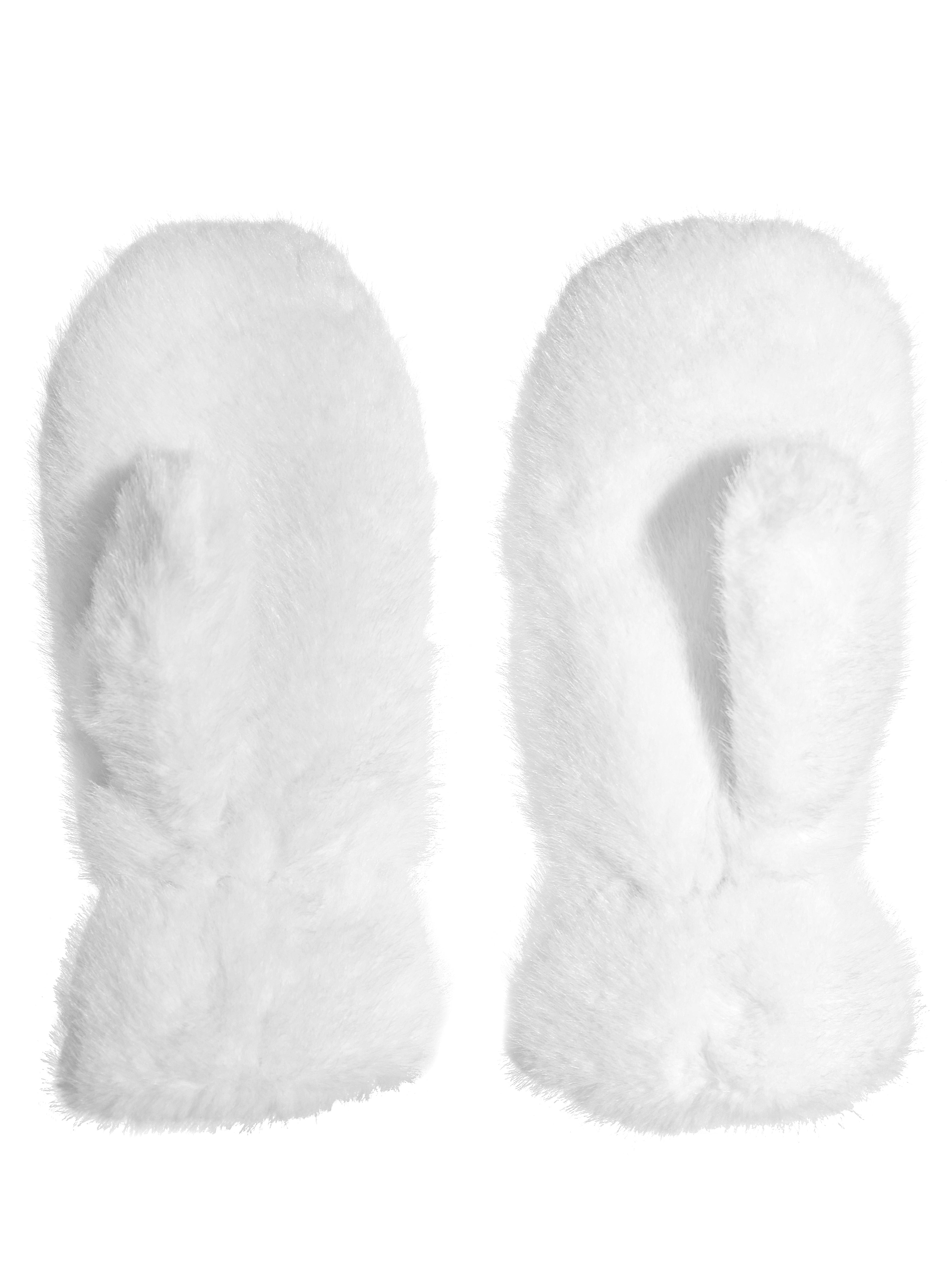 Winter Warmth Bundle: White Hat Fur Mittens & Knitted Leg